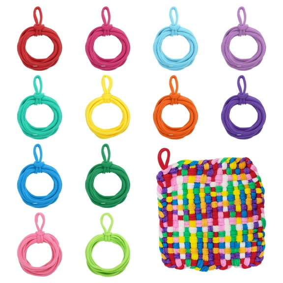 Uxcell 192 Pcs Potholder Loom Refill Loops, Elastic Potholder Weaving Refill Loops Knitting Kit Supplies in Rainbow Colors for Girls DIY Crafts 7" Weaving Loom, 12 Colors