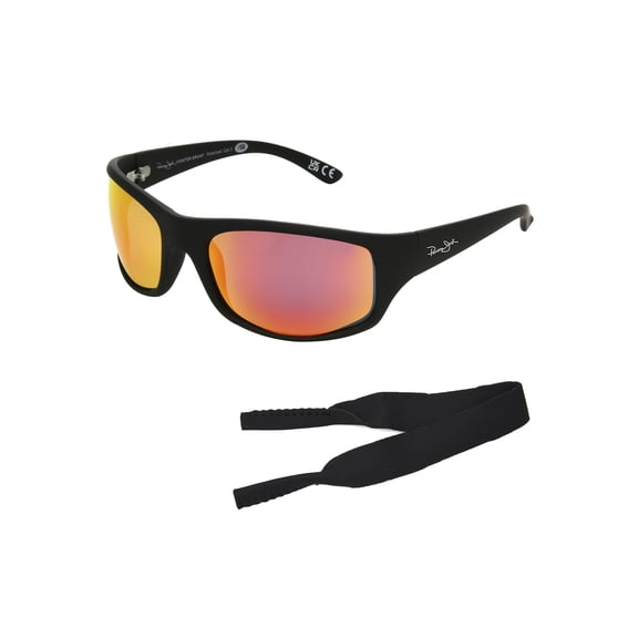 Panama Jack® x Foster Grant® Black Rectangle Men's Sunglasses with Cord