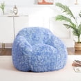 thumbnail image 1 of High-density foam faux fur bean bag chair con plush armrests - ideal para para all ages to read, game, y relax, 1 of 6