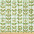 thumbnail image 2 of Ambesonne Floral Fabric by the Yard Microfiber, Scandinavian Folk Design, 5 Yards, Khaki White, 2 of 2