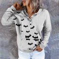 thumbnail image 1 of Nouveau Pull de Noël pour Femmes Imprimé Chauve-Souris Halloween Violet TG, 1 of 6