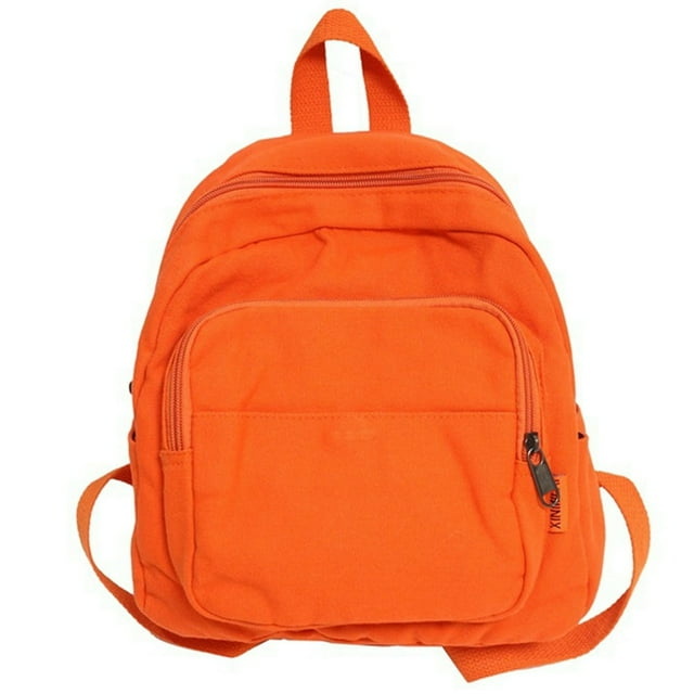 PENGXIANG Women Campus Backpack Canvas Simple Rucksack Daily Bag for Female (Black)
