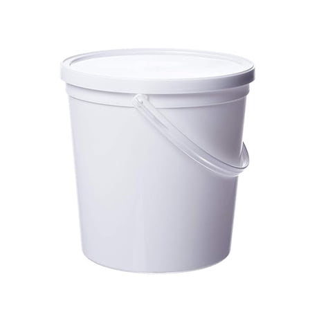 42584 Pail with Handle, Polypropylene, 2.5 Quart, White, 10 Piece
