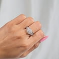 thumbnail image 3 of Silver & Stone Jewels Women's CZ Halo Bridal Ring Set Princess Cut Engagement Ring & Matching Wedding Band, Sterling Silver Finish, 3 of 7