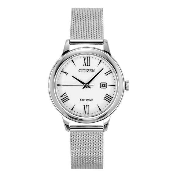 Citizen Elegance Stainless Steel White Dial Eco-Drive EW2621-75A 100M Women's Watch