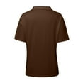 thumbnail image 4 of Womens Blouses Women Short Sleeve V Neck Summer Casual Work Basic Tees Coffee Lightweight Dressy Blouse Shirts XL, 4 of 5