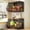 Black-2 x Large, variant on 2 x Large Black Metal Mesh Wood Lid Stackable Wall Mounted Kitchen Storage Crate