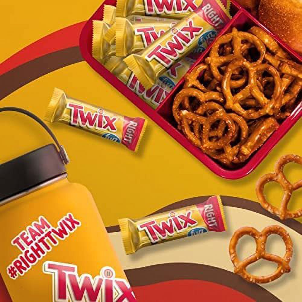 Twix Caramel and Milk Chocolate Fun Size Cookie Bar  LEFT and RIGHT Twix  Individually wrapped Bulk Snack Size Candy Pack 4 Pound