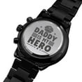 thumbnail image 2 of Daddy My Hero Engraved Multifunction Policeman Men's Watch Stainless Steel W Copper Dial, 2 of 20