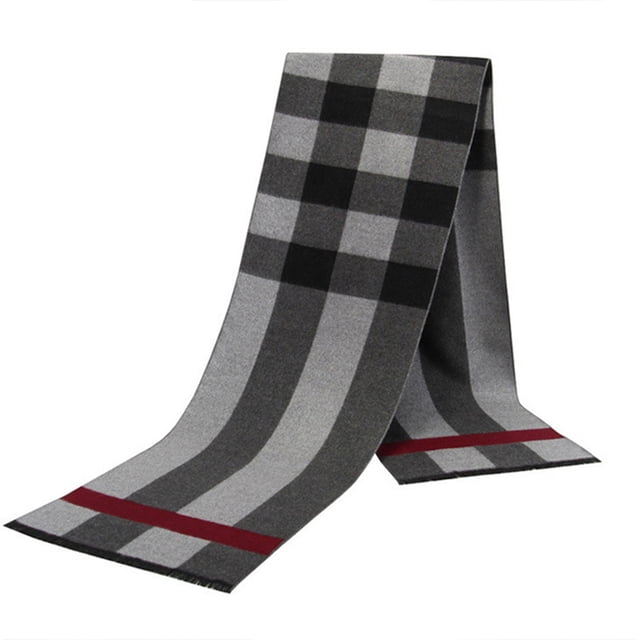 Bufanda cálida de cachemira para hombre, suave, cálida, elegante, a cuadros, de lujo