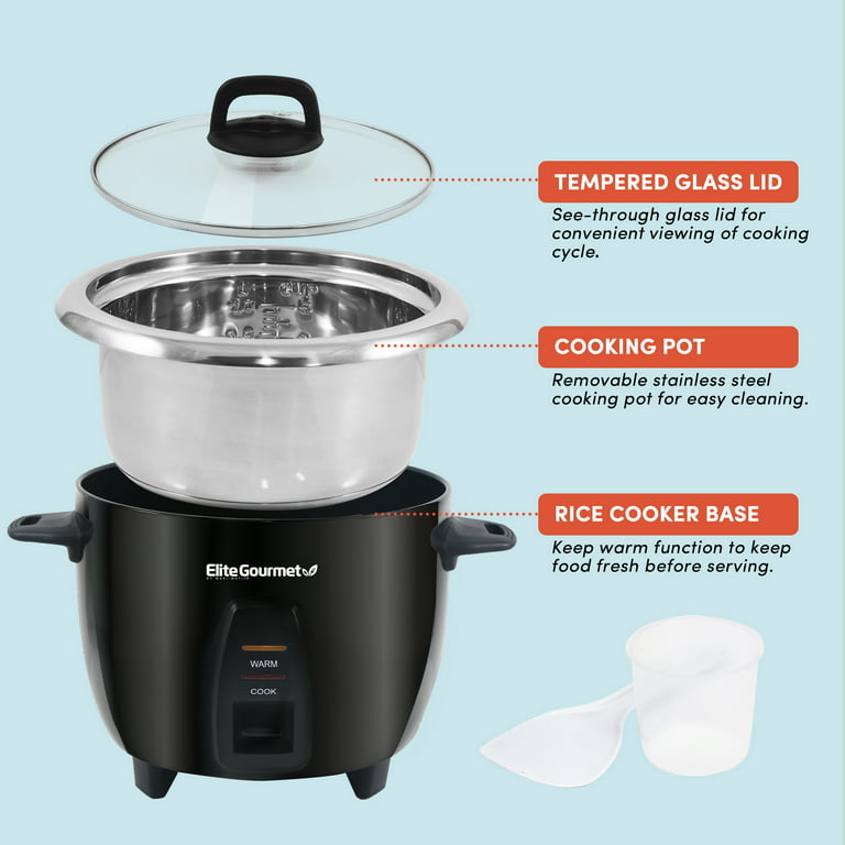 Elite Gourmet ERC-003 Electric Rice Cooker with Automatic Keep