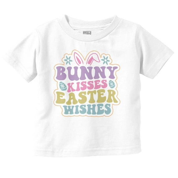Cute Bunny Kisses Easter Wishes Youth T Shirt Tee Girls Infant Toddler Brisco Brands 6M