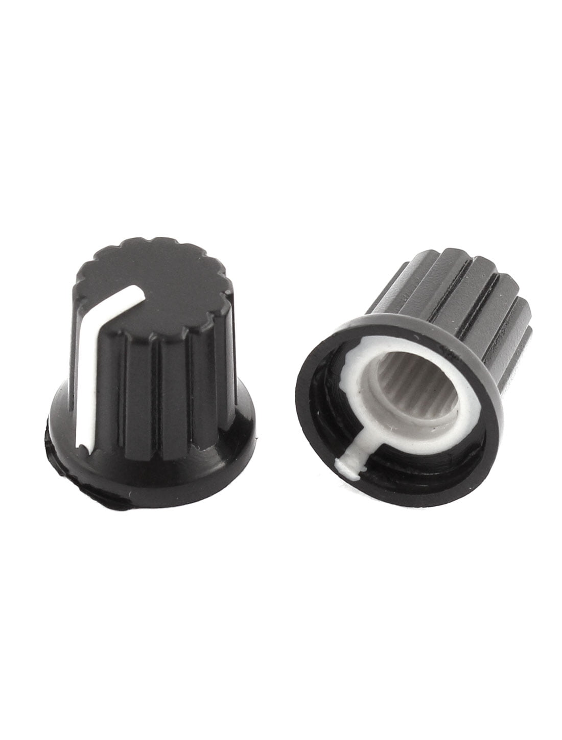 10 Pcs Black Plastic Potentiometer Rotary Control Knobs Caps for 6mm Dia Shafts