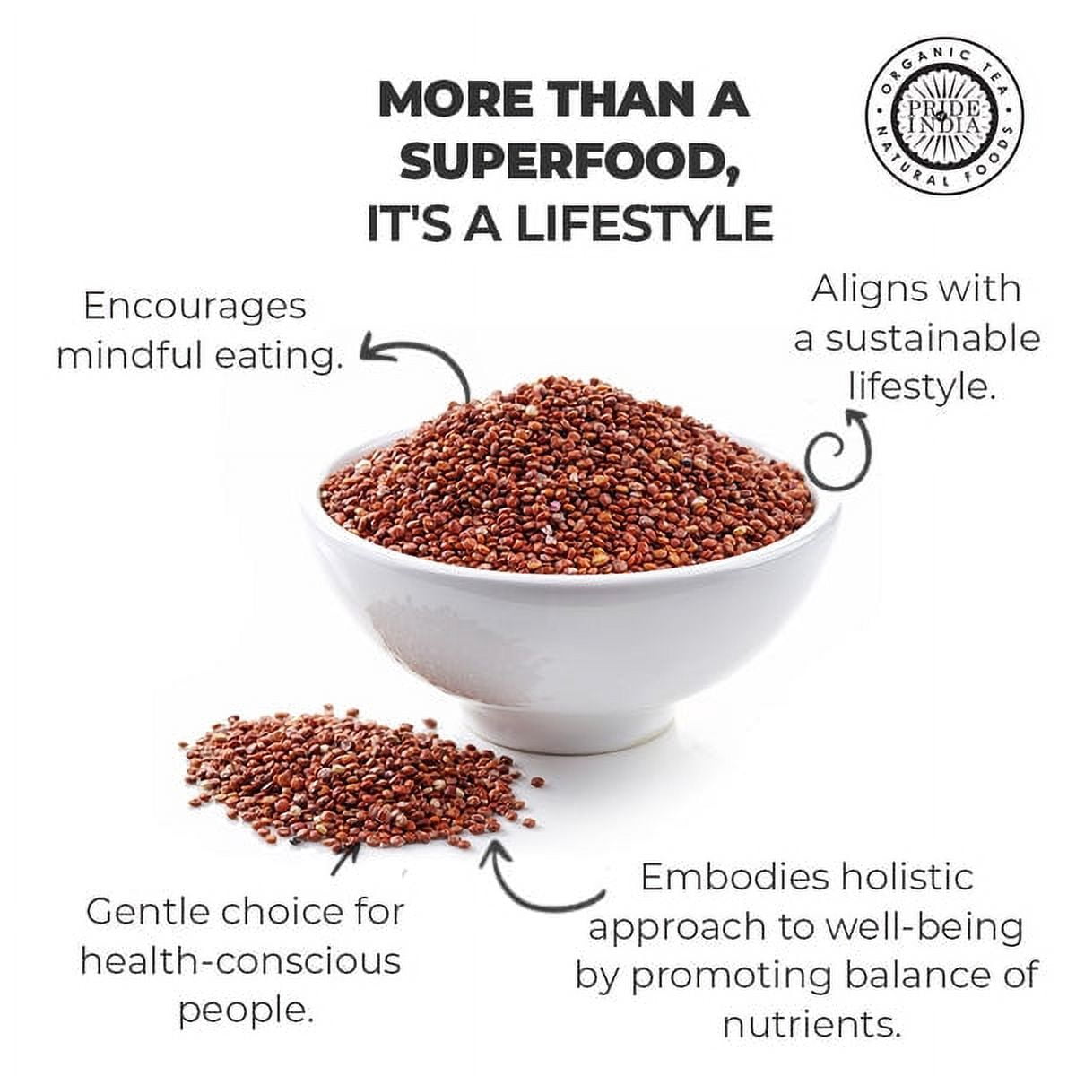 Pride of India - Pack of 6 - Royal Bolivian Red Quinoa, 3 lbs Jar, Protein Rich, Gluten Free Quinoa Whole Grain