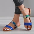 thumbnail image 2 of Juebong Sandals clearance Women's Slide Sandals Open Toe Two Strap Slip On Flat Sandals Casual Summer Shoes, 2 of 5