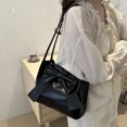 thumbnail image 5 of HUISZJ Bow Shoulder Bag, PU Tote Handbag, Underarm Bag Sling Bag for Work Travel Outdoor (Black), 5 of 7