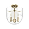 thumbnail image 2 of Hunter - Sacha 3-light Alturas Gold, Medium Size Flush Mount Light, Dimmable, Modern Style, Urn Shaped, for Bedrooms, Dining, Living Rooms - 19387, 2 of 8