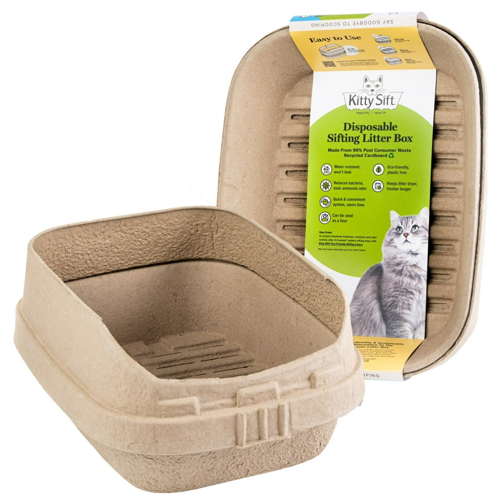 Kitty SiftDisposable, EcoFriendly Sifting Cat Litter Box Large Size