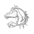thumbnail image 2 of SmartBy Hollow-Out Horse Brooch Horse Head Brooch Pin Alloy Animal Brooch Clothes Accessory Zodiac Year Gift for Men Women Family Friends, 2 of 7