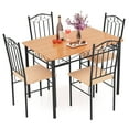 thumbnail image 2 of Costway 5 PCS Dining Set Wood Metal 30" Table & 4 Chairs Upholstered Kitchen Breakfast Furniture, 2 of 9