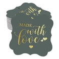 thumbnail image 1 of Inkdotpot Pack Of 50 Real Gold Foil Bracket Shape Paper Tags Made With Love Wedding Favor Hang Tags, 1 of 7