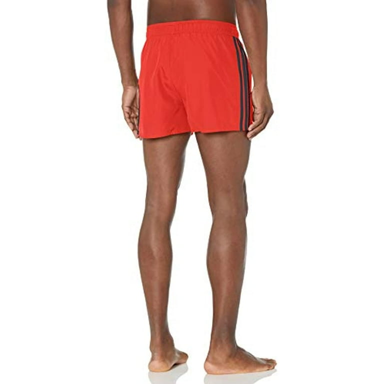 adidas mens 3 Stripes CLX Swim Shorts VSL Glory Red Crew Navy Small Walmart