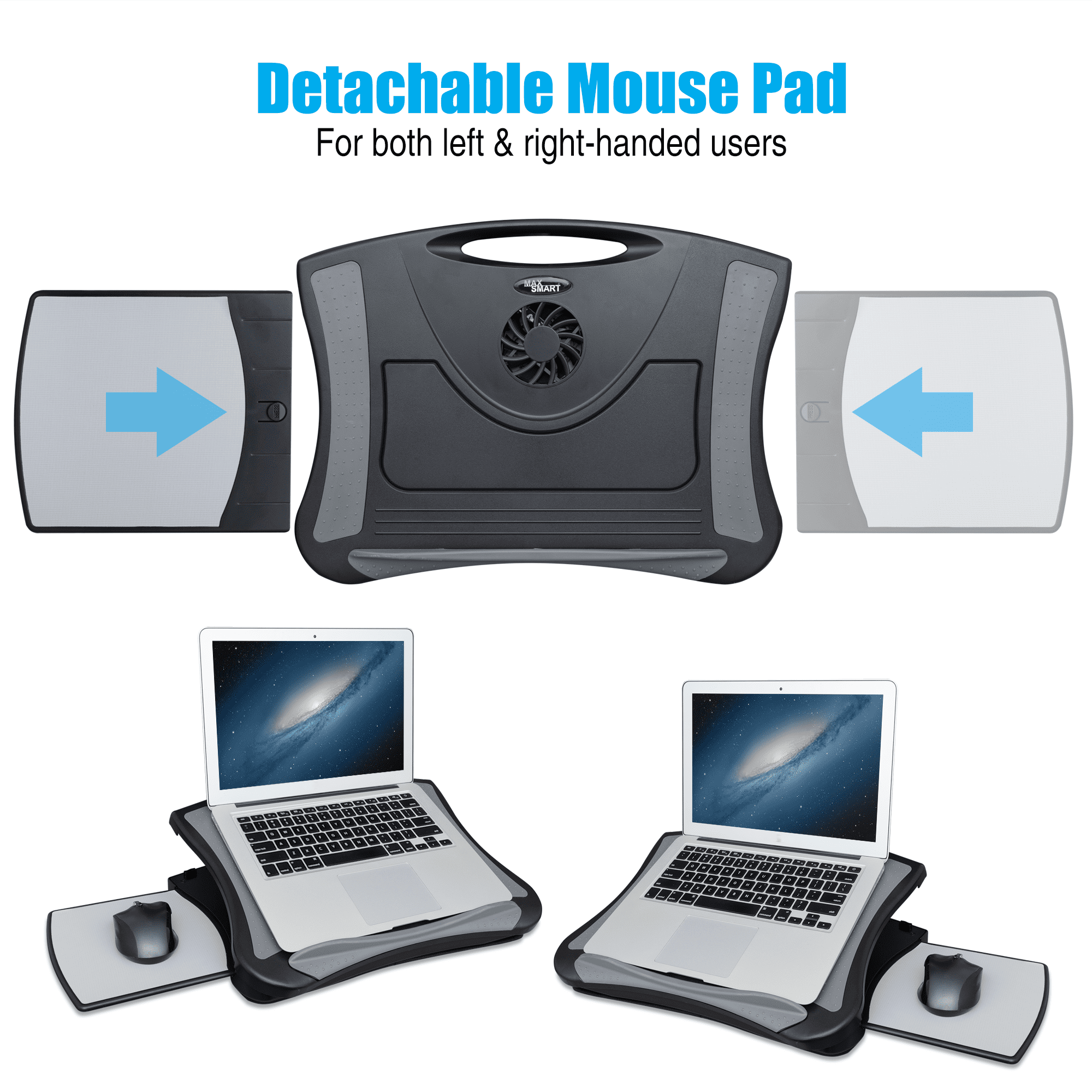  Extra Large Lap Laptop Desk - Full PU Material Mouse Pad Gaming  Tray - Portable LapDesk with Phone Holder & Wrist Rest for Notebook,  MacBook, Tablet, Bed, Sofa(Black, Fit Up 17.3-in