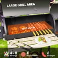 thumbnail image 4 of Charcoal BBQ Grill with Offset Smoker Portable Backyard Cooking Smoker, 124 x 53 x 104 cm, Black, 4 of 7
