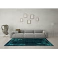 thumbnail image 3 of Ahgly Company Indoor Rectangle Abstract Turquoise Blue Modern Area Rugs, 5' x 8', 3 of 4