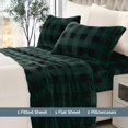 thumbnail image 3 of Juego de sábanas Elegant Comfort de franela de terciopelo Queen Buffalo Green, 3 of 9