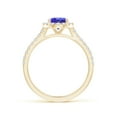thumbnail image 2 of ANGARA Natural Oval 1.25 ct Tanzanite Halo Ring with Diamond Accents in 14K Yellow Gold for Women (Size-8x6mm) | December Birthstone, Anniversary, Jewelry Gift for Women | Natural Tanzanite Ring, 2 of 9