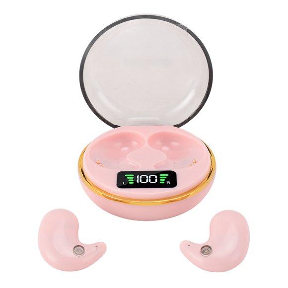 Sleep Headphones with Digital Display Charging Case for Side Sleepers, Bluetooths Earbuds Built in Battery, Wirelessly Earphones for Sleep Work Workout