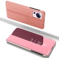 thumbnail image 2 of Mirror Flip Case for Xiaomi 13 Lite Support Wireless Charging, Clear View Window with Kickstand Thin Ultra Phone Case for Xiaomi 13 Lite QH Rose Gold, 2 of 11