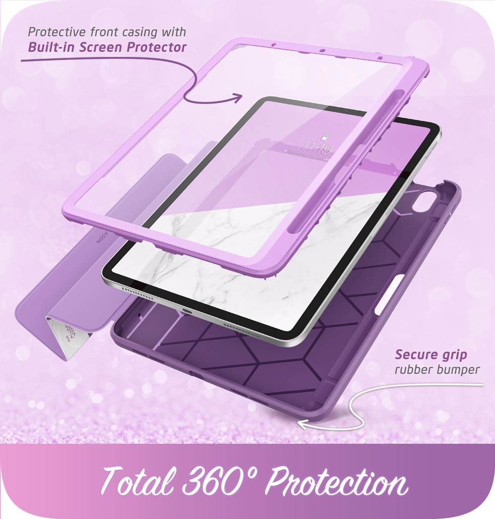 i-Blason Cosmo Series for iPad Air 4 10.9 Case (2020), Full-Body Trifold with Built-in Screen Protector Protective Smart Cover with Auto Sleep/Wake & Pencil Holder (Ameth)