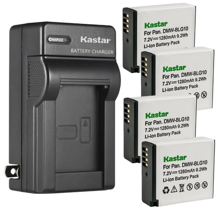Kastar 4-Pack DMW-BLG10 Battery and AC Wall Charger Replacement for Panasonic Lumix DMC-S6  Lumix DMC-ZS60  Lumix DMC-ZS70  Lumix DMC-ZS80  Lumix DMC-ZS100  Lumix DMC-ZS110  Lumix DMC-ZS200 Camera