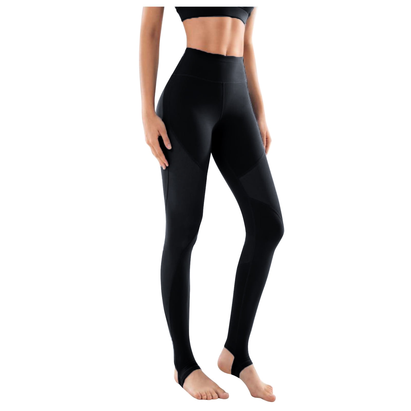 Besolor Women's High Waisted Yoga Stirrup Leggings Stretch Gym