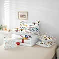 thumbnail image 6 of Homewish Teens Aicrafts 7pcs Bedding Comforter Set,Cartoon Colorful Airplanes Queen Bedding Sets,Yellow White Orange Queen Sheet Sets For Boys Kids,Ultra Soft Home Decor Reversible, 6 of 8