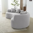 thumbnail image 5 of Curved 4-Seater Grey Full Compression Sponge Sofa, Teddy Velvet, No Assembly, 5 of 9
