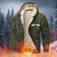 thumbnail image 2 of DHFJKG Full Zip Hoodies Jacket For Men Thermal Fuzzy Lining Pocket Hooded Drawstring Coat Warm Winter Cozy Outerwear, 2 of 6