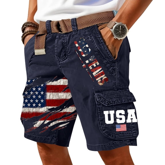 250 Anniversary Usa Cargo Shorts for Men 1776-2026 Anniversary Edition Patriotic Casual Short Pant Independence Day Trouse