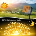 thumbnail image 2 of Solar String Lights for Outside,Copper Wire Solar Fairy Lights 8 Modes Waterproof Outdoor String Lights for Christmas Party Patio Garden Decoration(Warm White-33FT-100LED), 2 of 6