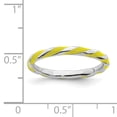 thumbnail image 5 of Sterling Silver Twisted Yellow Enameled Ring, 5 of 5