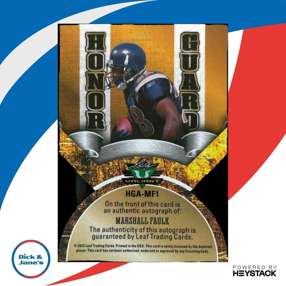 Eclectic Signature Series Marshall Faulk #HGA-MF1 Honor Guard Autograph Prismatic Orange
