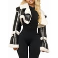 thumbnail image 2 of Women'S Cropped PU Leather Jacket with Fur Lining and Shearing Moto Texture Black L, 2 of 9