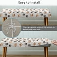 thumbnail image 5 of Whosucclay Dog Paw Print Dining Bench Cover Removable Bench Slipcover for Living Room, Bedroom, Kitchen Wear Resistant Bench Seat Protector Cover Soft Bench Protectors, 5 of 7