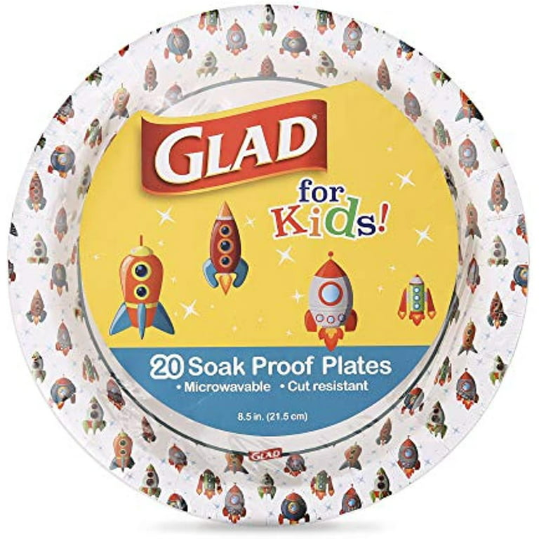 Glad for Kids Paper Plates, Small Round Paper Plates with Cute Designs for  Kids Heavy Duty Disposable Soak Proof Microwavable Paper Plates for All  Occasions, Unicorns, 7 Inch, 20 Count 