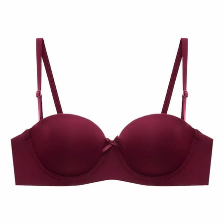 BYHONG Women s Super Soft Wireless Lightly Lined Comfort Bra Everyday Underwear Red 38