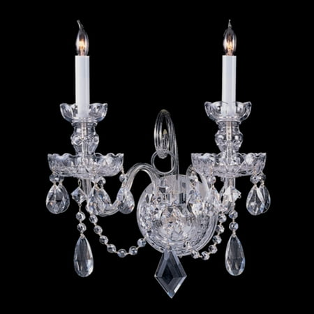 - Crystorama 1142-CH-CL-SAQ Traditional Swarovski Spectra Crystal Wall Sconce - 13.5W in.