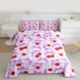 thumbnail image 2 of Feelyou Purple Princess Bow Twin Comforter Sets, Kawaii Buffalo Plaid Bedding Set, 2pcs, 2 of 8