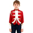 thumbnail image 4 of Aislor Boys Marching Band Jacket Drum Major Team Uniform Outwear Long Sleeve Coat Banquet Carnival Red 6, 4 of 7